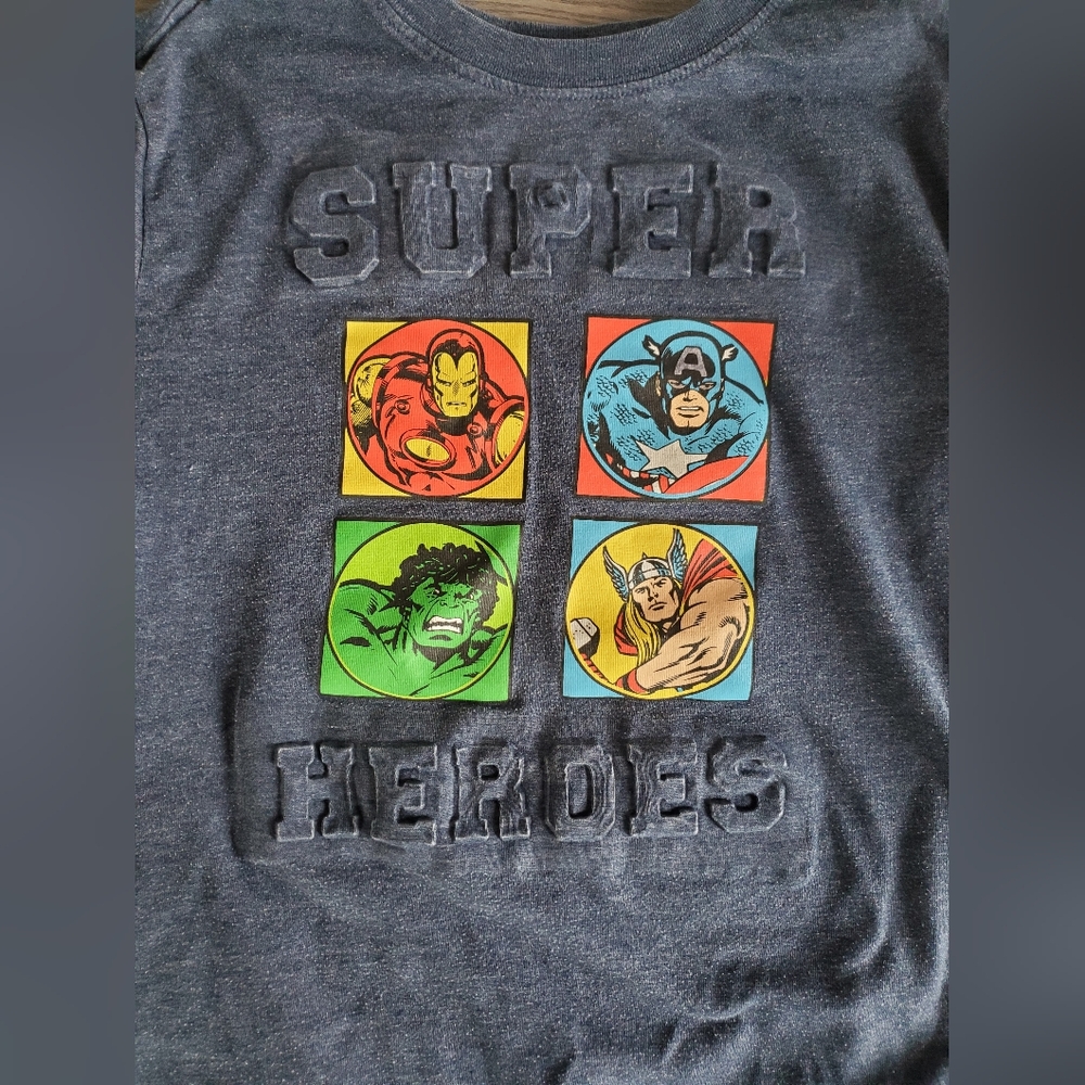 Marvel Navy and Red Super Hero Long Sleeve Tee